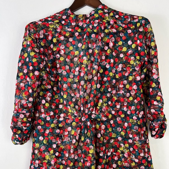 Andria Leiu Blouse Size Small dots circles - Picture 6 of 6
